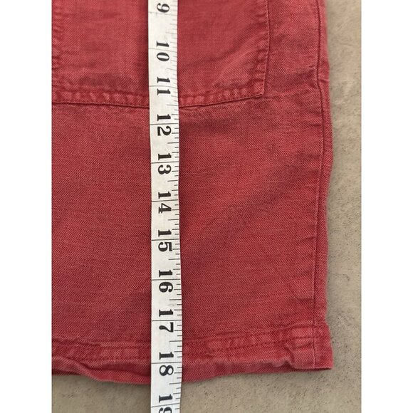 C&C California Women’s Red Button Front Skirt Size M Linen Blend Tie Waist - Picture 6 of 6
